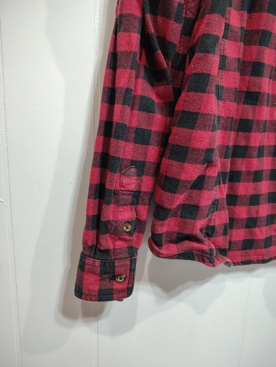 Carhartt Womens Flannel Shirt Large Red Black Plaid Buffalo Check Button Down - Picture 5 of 6